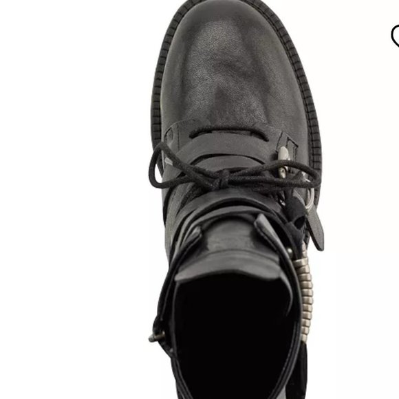 DKNY Ita Strappy Buckle Detail Leather Combat Boot - Picture 5 of 12